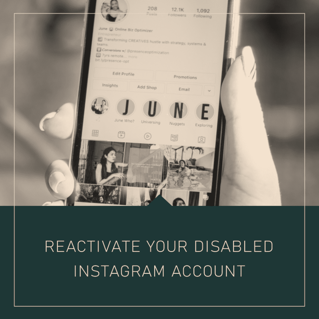 Reactivate your disabled Instagram account