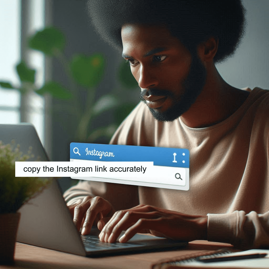 Copy the Instagram link accurately